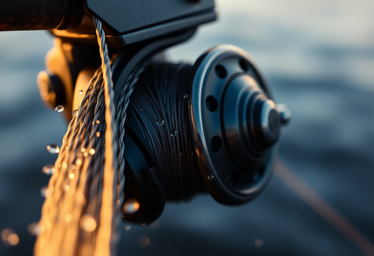 Braided line under load on a two-speed reel